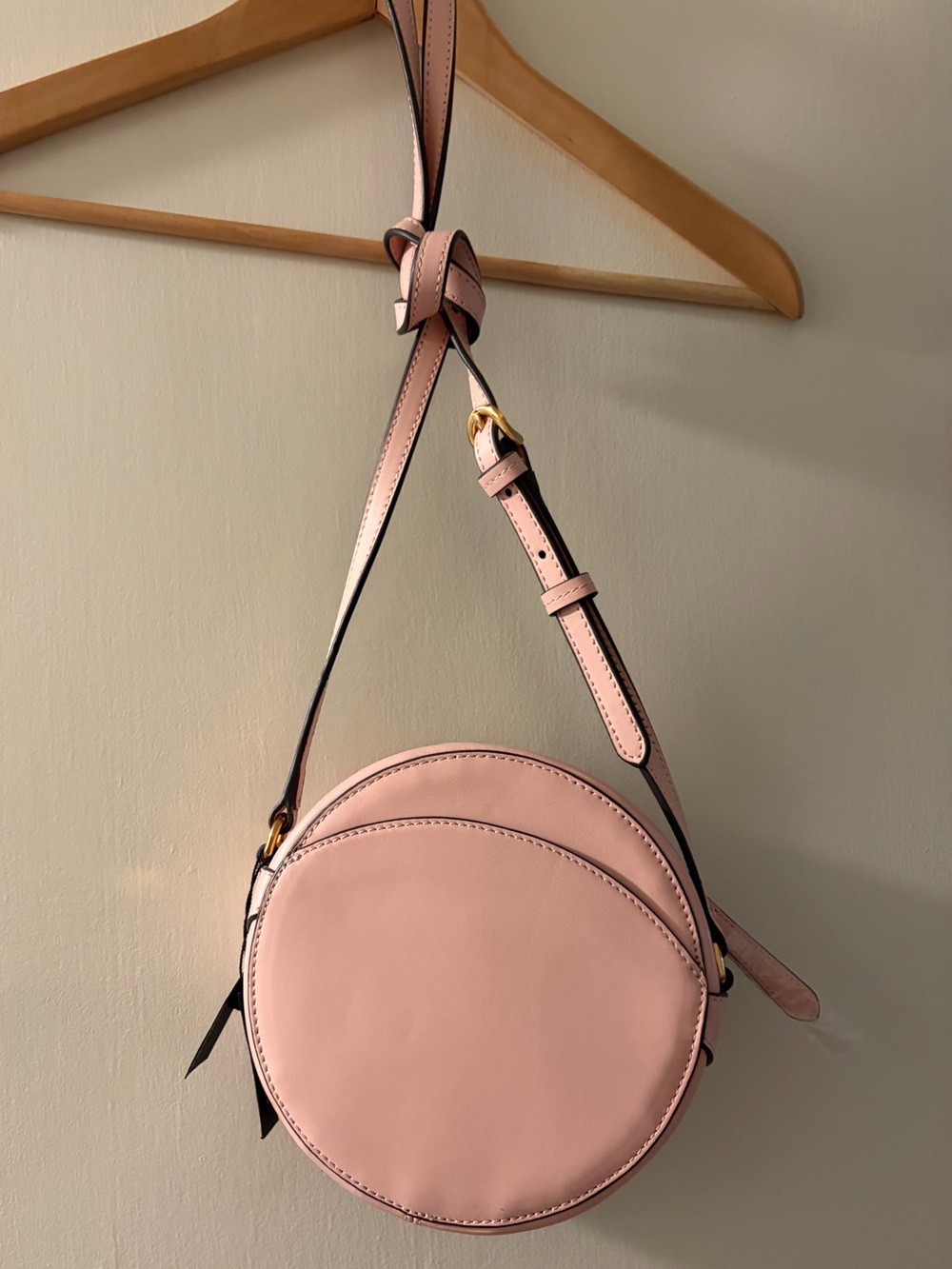 NWT Pink Italian Leather Round Handbag